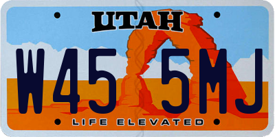 UT license plate W455MJ