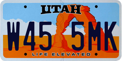UT license plate W455MK