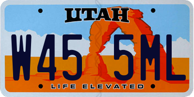 UT license plate W455ML
