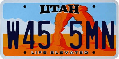 UT license plate W455MN