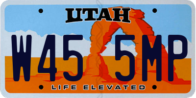 UT license plate W455MP
