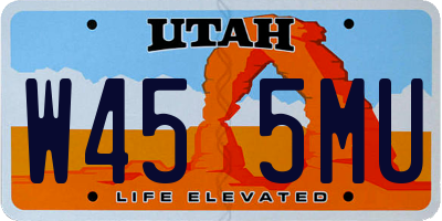 UT license plate W455MU
