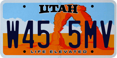 UT license plate W455MV