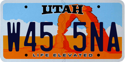 UT license plate W455NA