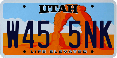 UT license plate W455NK