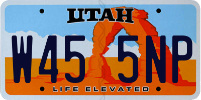 UT license plate W455NP