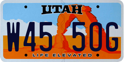 UT license plate W455OG