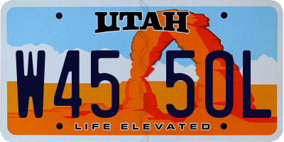 UT license plate W455OL