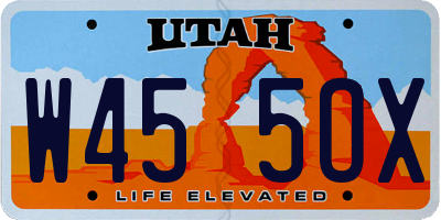 UT license plate W455OX