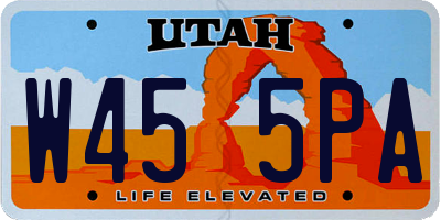 UT license plate W455PA