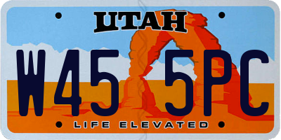 UT license plate W455PC
