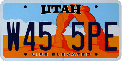 UT license plate W455PE