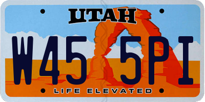 UT license plate W455PI