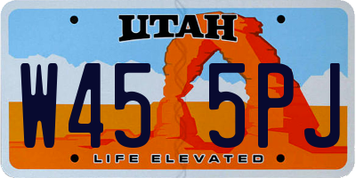 UT license plate W455PJ
