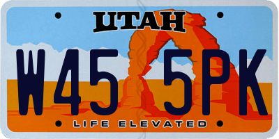 UT license plate W455PK