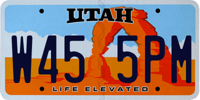 UT license plate W455PM