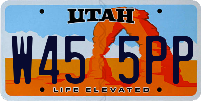 UT license plate W455PP