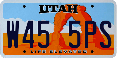 UT license plate W455PS