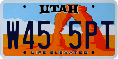 UT license plate W455PT