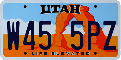 UT license plate W455PZ