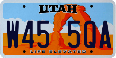 UT license plate W455QA