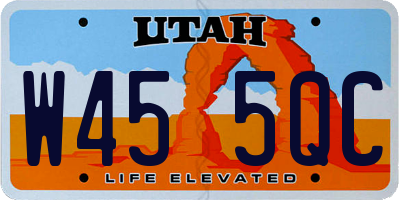 UT license plate W455QC
