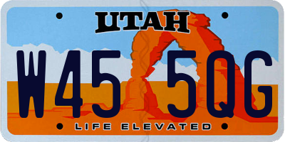 UT license plate W455QG