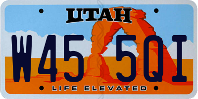 UT license plate W455QI