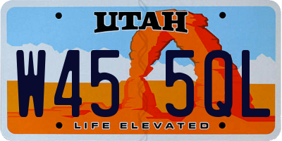 UT license plate W455QL