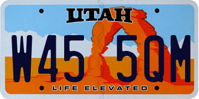 UT license plate W455QM