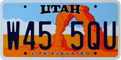 UT license plate W455QU