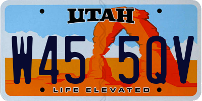 UT license plate W455QV