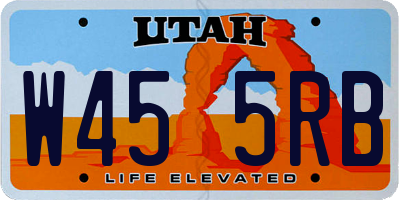 UT license plate W455RB