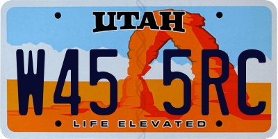 UT license plate W455RC