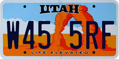 UT license plate W455RF