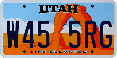 UT license plate W455RG