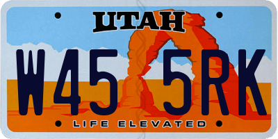 UT license plate W455RK
