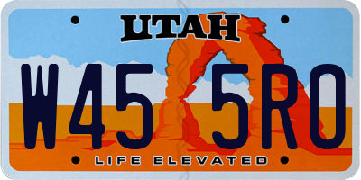 UT license plate W455RO
