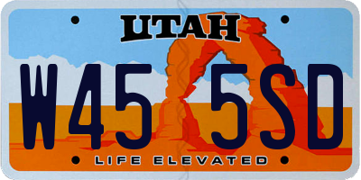 UT license plate W455SD