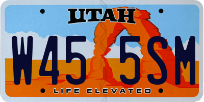 UT license plate W455SM