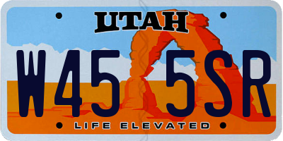 UT license plate W455SR