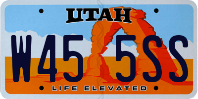 UT license plate W455SS