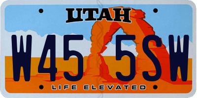 UT license plate W455SW