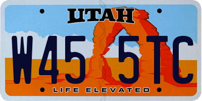 UT license plate W455TC