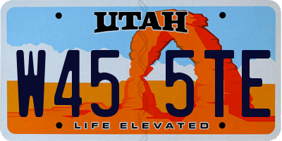 UT license plate W455TE