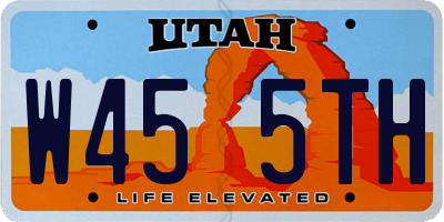 UT license plate W455TH