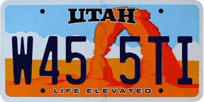 UT license plate W455TI
