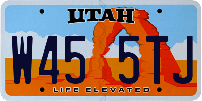 UT license plate W455TJ