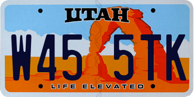 UT license plate W455TK