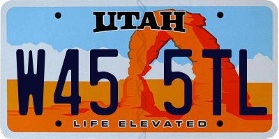 UT license plate W455TL